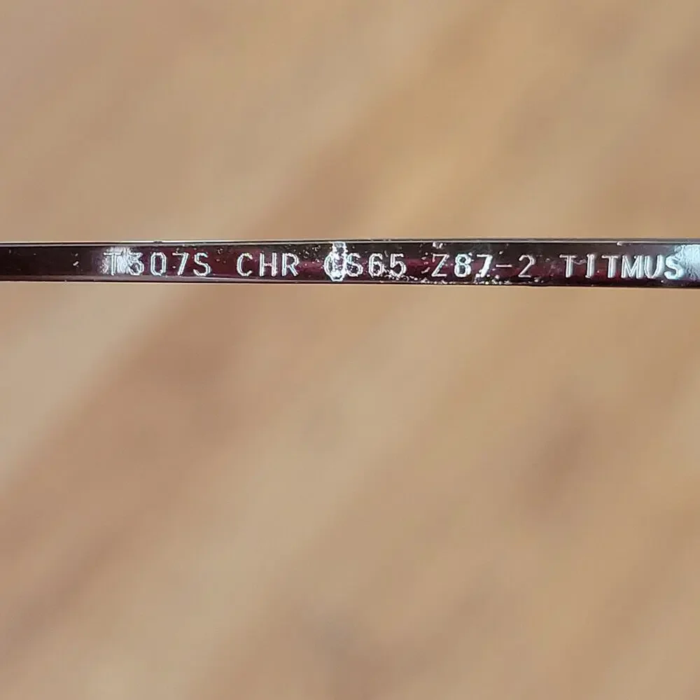 Titmus Eyeglasses frames Z87 T307S CHR cs65 Titmus 55x20x145